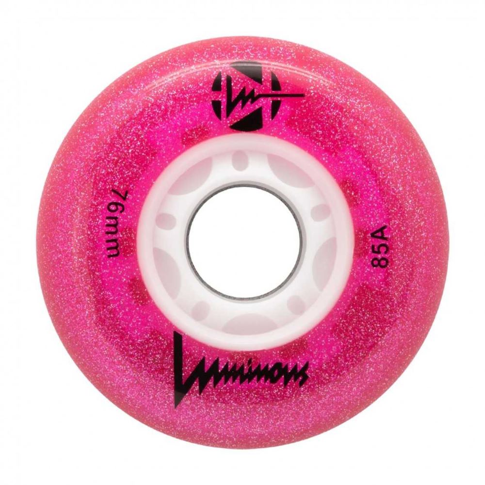 Luminous 76χιλ./85A Ροδάκια Led - Glitter Pink (4αδα)