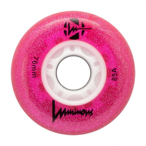Luminous 76χιλ./85A Ροδάκια Led - Glitter Pink (4αδα)