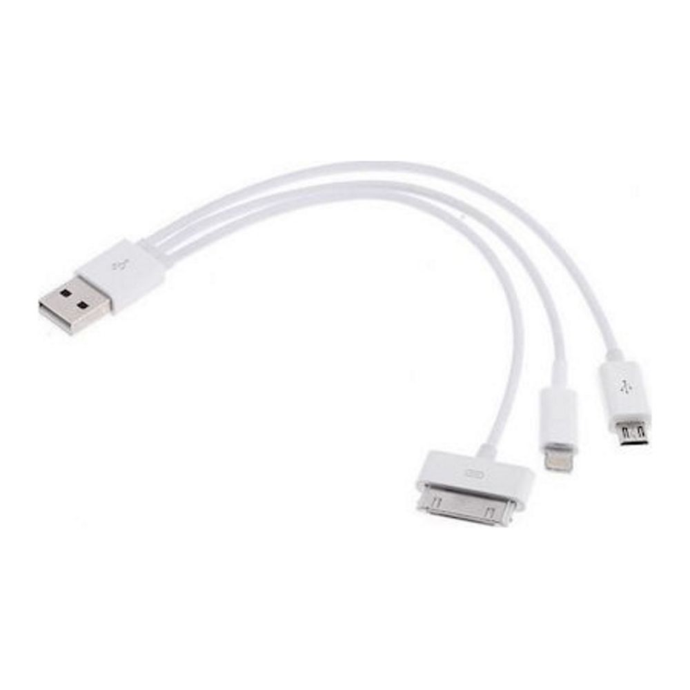 3-IN-1 MULTI USB CHARGING CABLE (MICRO USB, APPLE LIGHTNING  APPLE 30PIN)