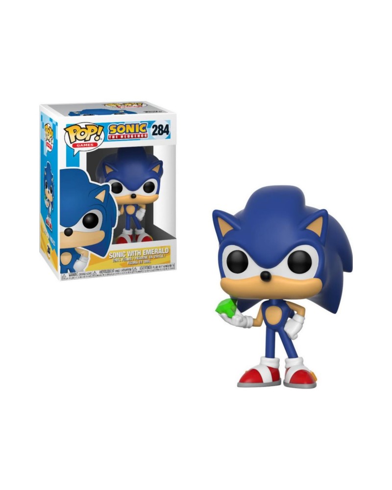 Funko Pop! Games: Sonic The Hedgehog - Sonic With Emerald #284 Vinyl Figure