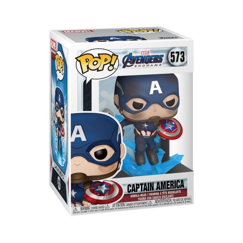 Funko Pop! Marvel: Avengers Endgame - Captain America With Broken Shield  Mjolnir #573 Bobble-Head Vinyl Figure