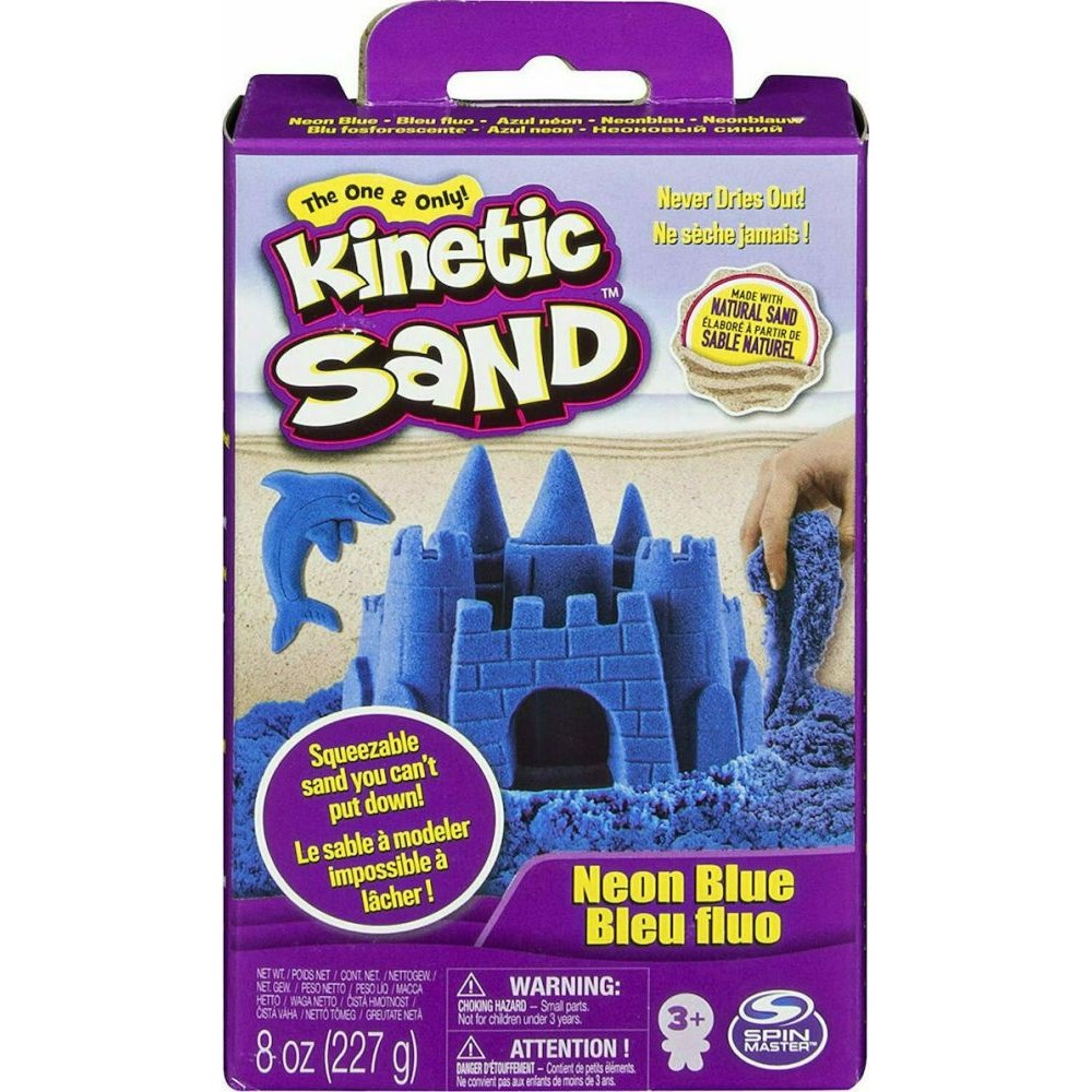 Spin Master Kinetic Sand - Neon Blue Basic Sand 8oz box (20138719)