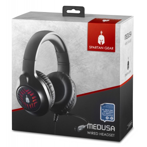 Spartan Gear - Medusa Wired Headset (compatible with PC, playstation 4, playstation 5, xboxone, xbox series x/s, switch) (color: Black)