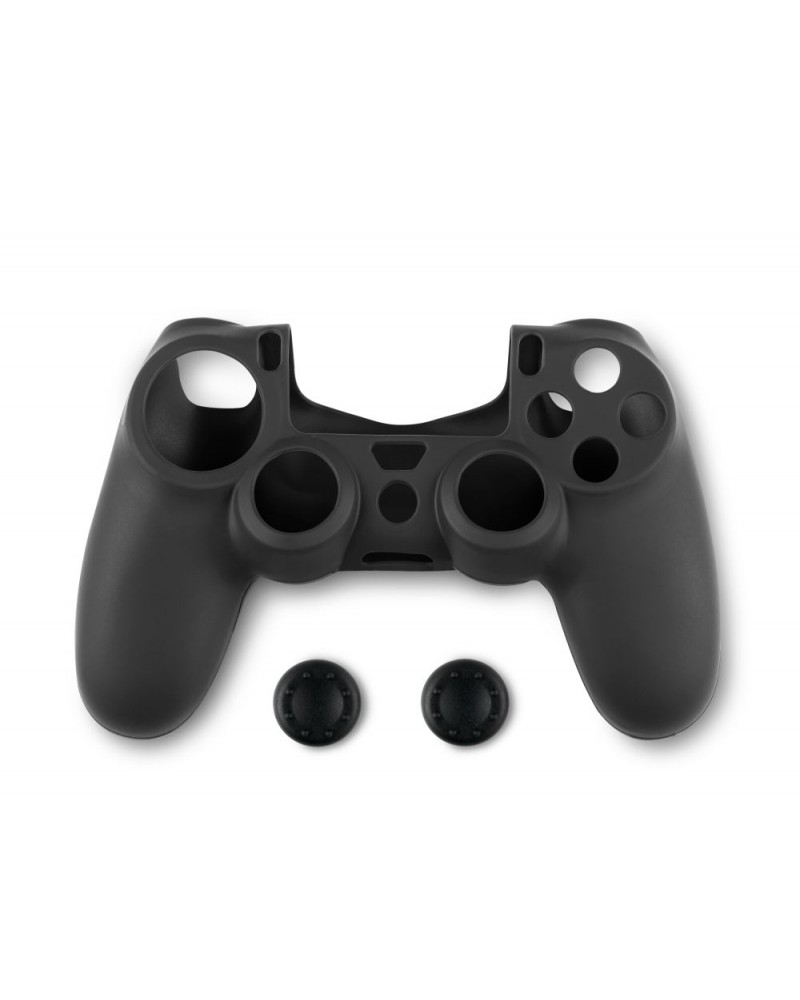 Spartan Gear - Controller Silicon Skin Cover and Thumb Grips (compatible with playstation 4) (colour: Black)