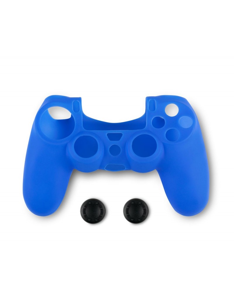 Spartan Gear - Controller Silicon Skin Cover and Thumb Grips (compatible with playstation 4) (colour: Blue)