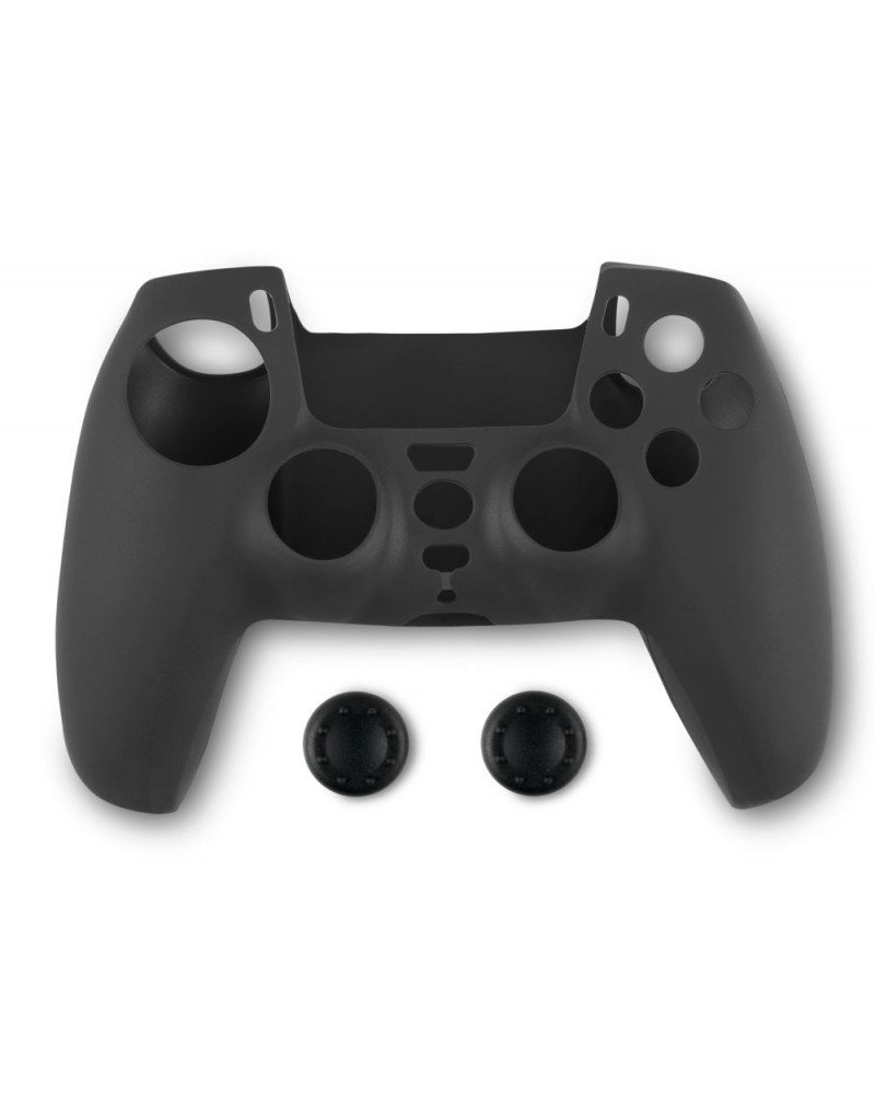 Spartan Gear - Controller Silicon Skin Cover and Thumb Grips (compatible with playstation 5) (colour: Black)