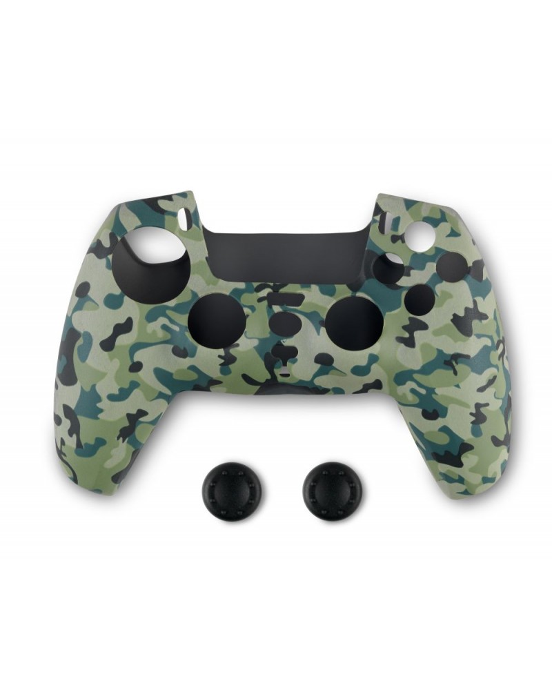 Spartan Gear - Controller Silicon Skin Cover and Thumb Grips (compatible with playstation 5) (colour: Green Camo)
