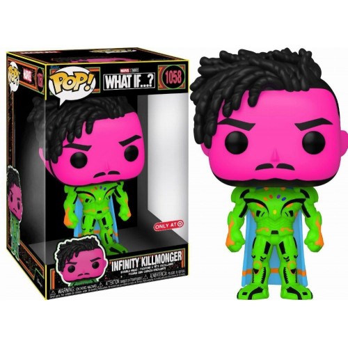 Funko Pop! Marvel Jumbo: What If...? - Infinity Killmonger (Blacklight) (Special Edition) #1058 Bobble-Head Vinyl Figure (10)