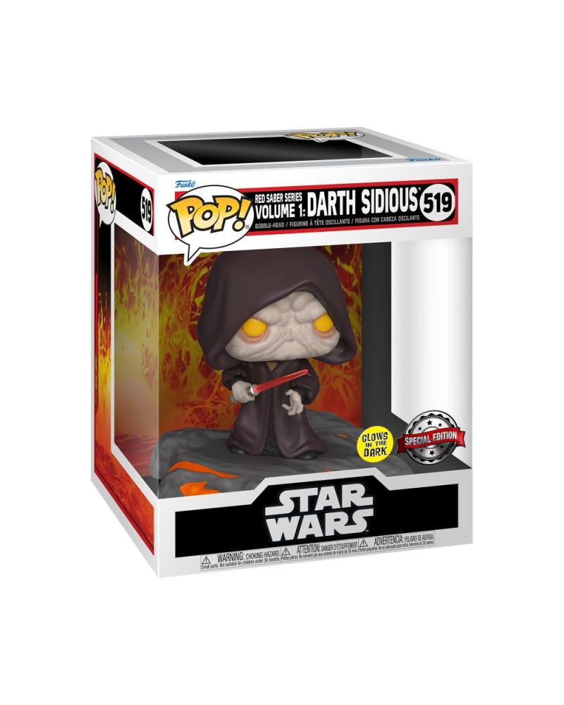Funko Pop! Deluxe Disney: Star Wars Sith - Red Saber Series Volume 1: Darth Sidious (Glows in the Dark) (Special Edition) #519 Bobble-Head Vinyl Figure