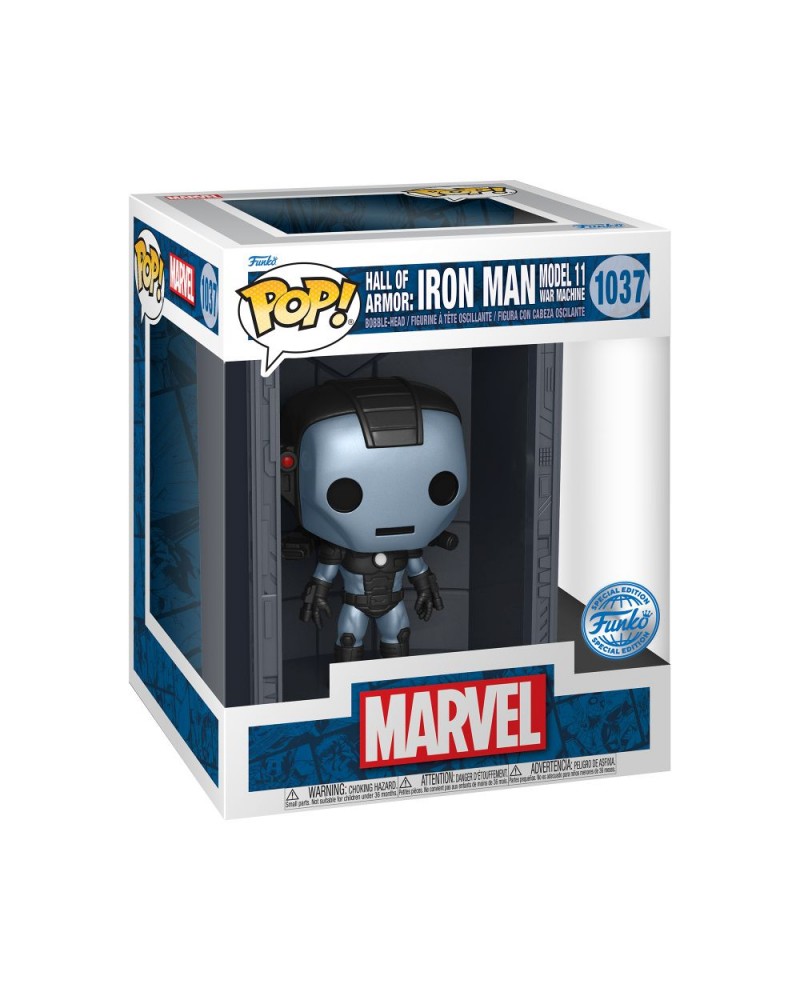 Funko Pop! Deluxe: Marvel Hall of Armor: Iron Man Model 11 War Machine (Mettalic) (PX Previews Exclusive) #1037 Bobble-Head Vinyl Figure
