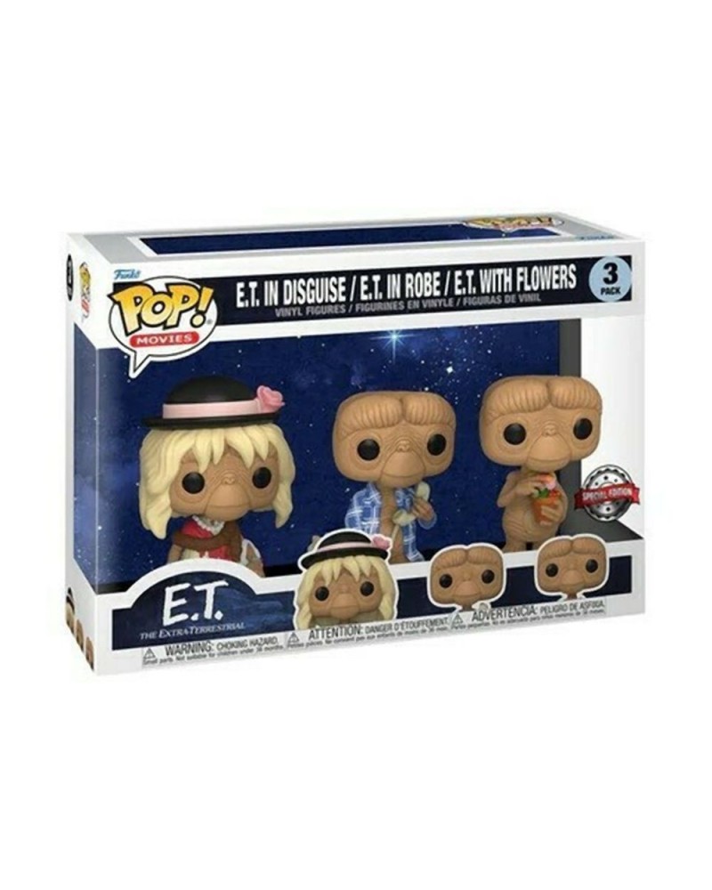 Funko Pop! 3-Pack Movies: E.T. - E.T. in Disguise / E.T. in Robe / E.T. with Flowers (Special Edition) Vinyl Figures