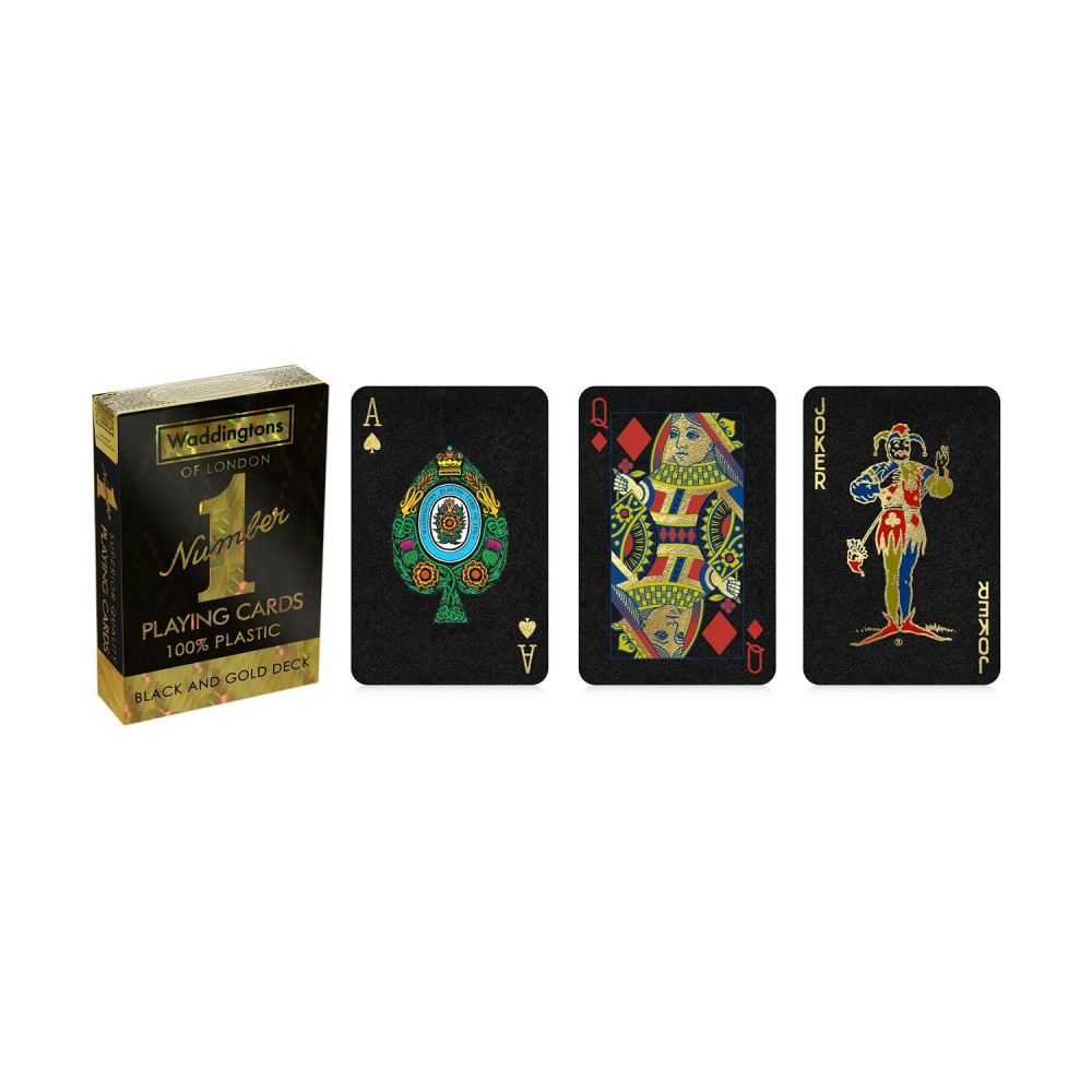 Winning Moves: Waddingtons No.1 - Black And Gold Deck Playing Cards (WM00755-EN1)