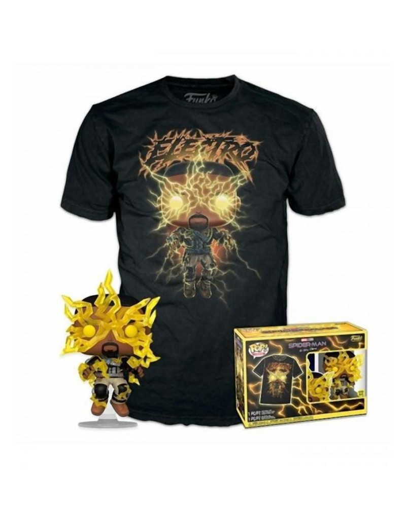 Funko Pop!  Tee (Adult): Marvel Spider-Man No Way Home S3 - Electro (Glows in the Dark) Vinyl Figure  T-Shirt (S)