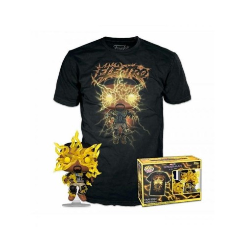 Funko Pop!  Tee (Adult): Spider-Man No Way Home S3 - Electro (Glows in the Dark) Vinyl Figure  T-Shirt (M)