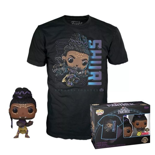 Funko Pop!  Tees (Adult): Marvel Black Panther - Shuri (Glows in the Dark) Bobble-Head Vinyl Figure  T-Shirt (M)
