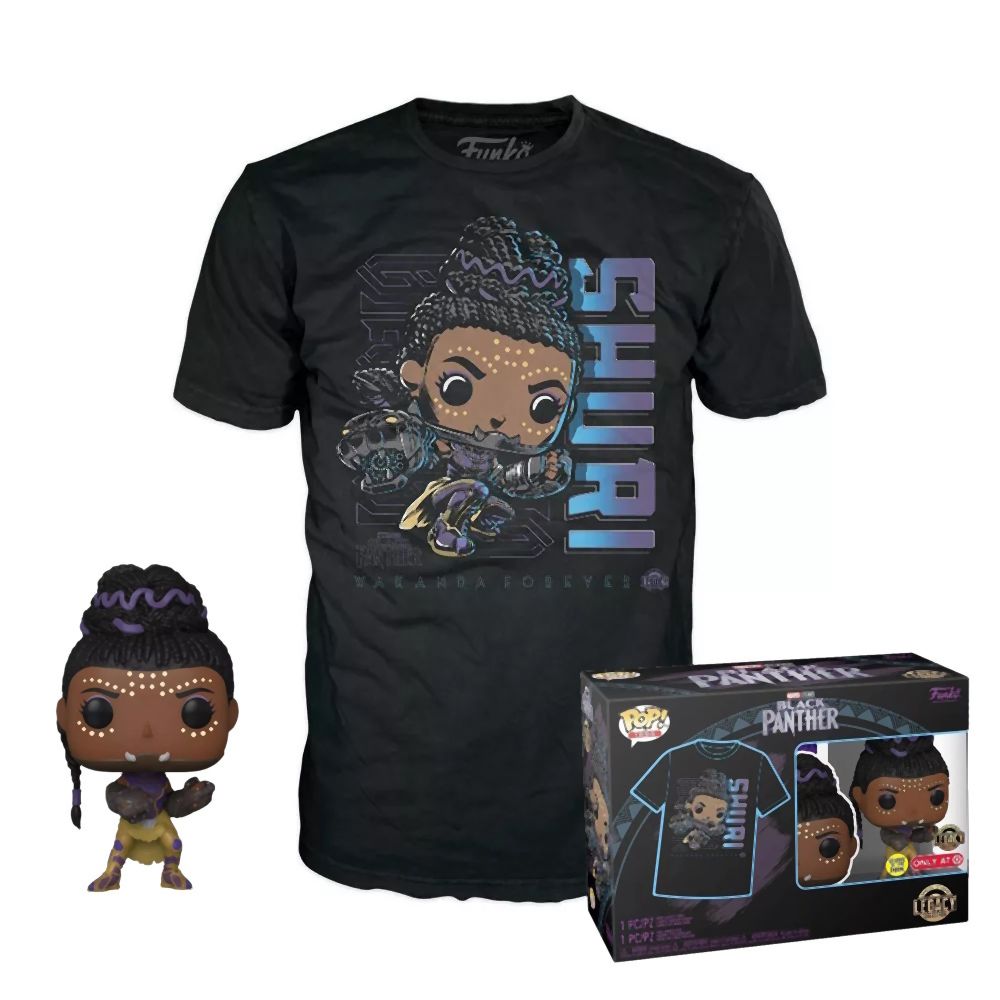Funko Pop!  Tees (Adult): Marvel Black Panther - Shuri (Glows in the Dark) Bobble-Head Vinyl Figure  T-Shirt (XL)