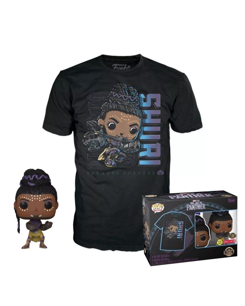 Funko Pop!  Tees (Adult): Marvel Black Panther - Shuri (Glows in the Dark) Bobble-Head Vinyl Figure  T-Shirt (XL)