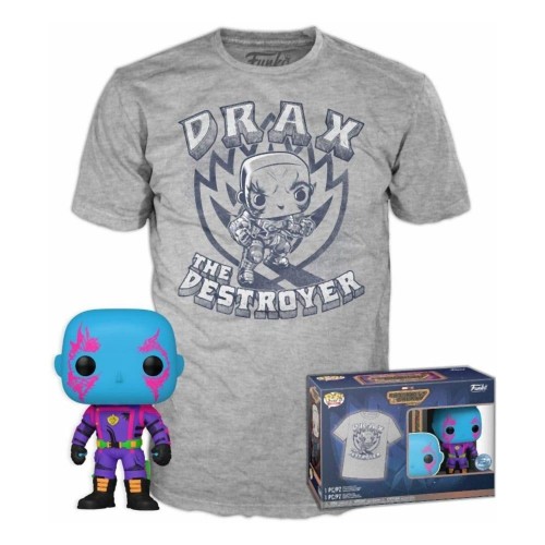 Funko Pop!  Tee (Adult): Marvel Guardians of the Galaxy Volume 3 - Drax (Blacklight) (Special Edition) Vinyl Figure and T-Shirt (XL)
