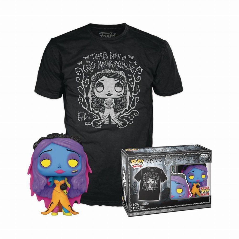 Funko Pop!  Tee (Adult): Tim Burtons Corpse Bride - Emily (Blacklight) Vinyl Figure and T-Shirt (XL)