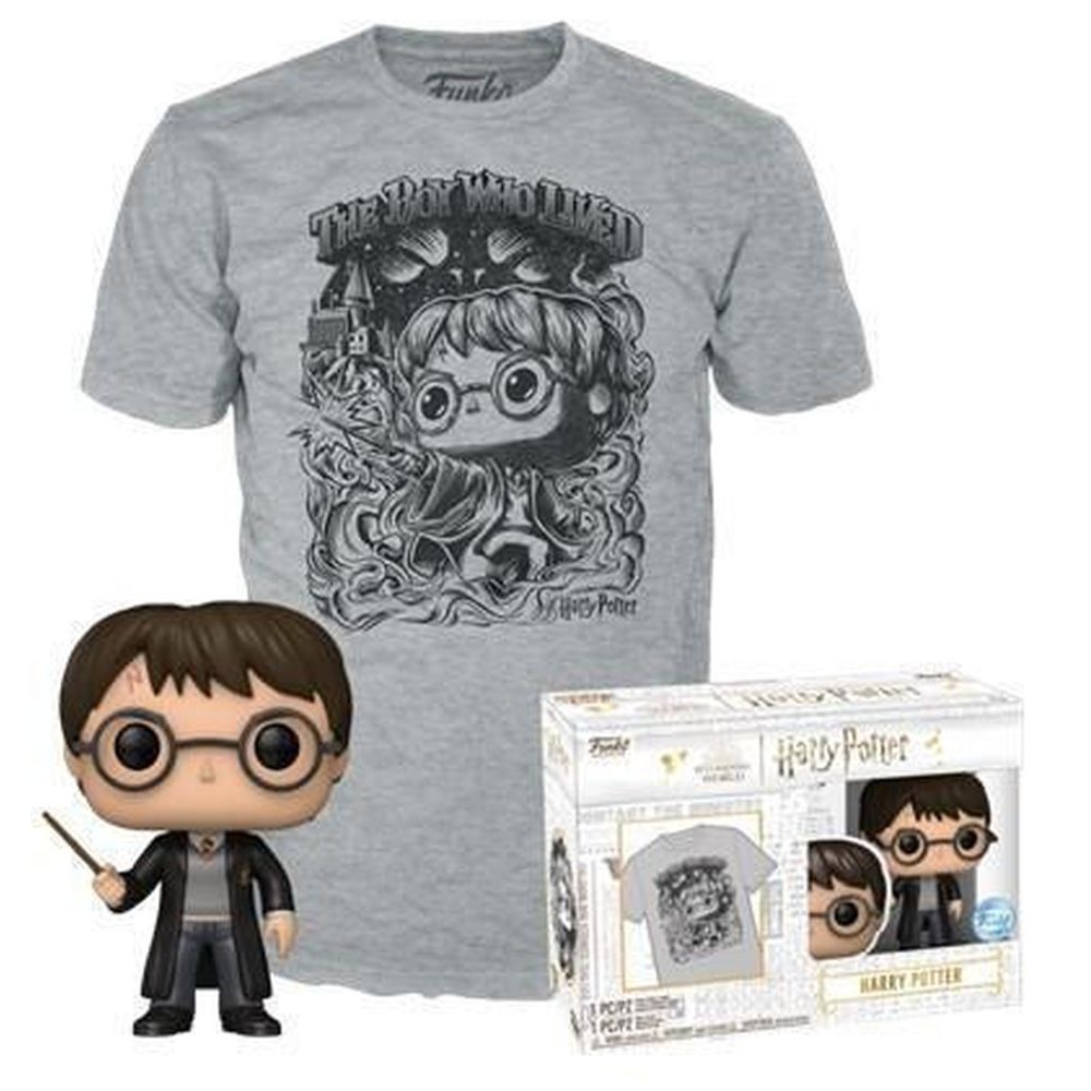 Funko Pop!  Tees (Adult): Harry Potter - Harry Potter Vinyl Figure and T-Shirt (S)