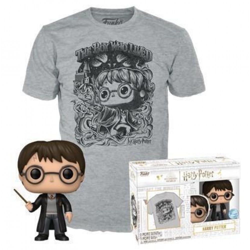 Funko Pop!  Tees (Adult): Harry Potter - Harry Potter Vinyl Figure and T-Shirt (XL)