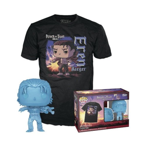 Funko Pop!  Tee (Adult): Attack on Titan Final Season - Eren Jaeger (with Marks) Vinyl Figure and T-Shirt (L)