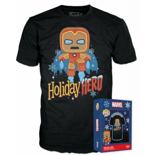 Funko Boxed Tee: Marvel - Gingerbread Iron Man (L)