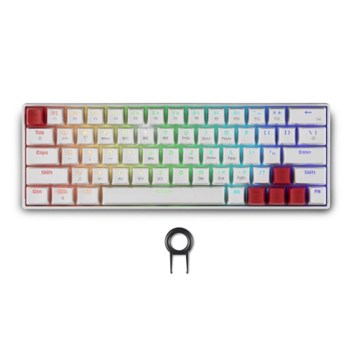 Spartan Gear - Pegasus 2 RGB Wired  Wireless 63 keys Mechanical Gaming Keyboard (color: White)