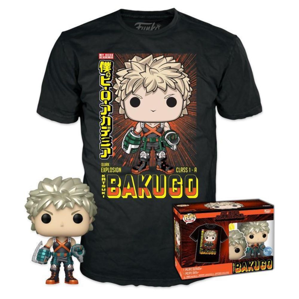 Funko Pop!  Tee (Adult): My Hero Academia - Katsuki Bakugo (Metallic) (Special Edition) Vinyl Figure  T-Shirt (M)