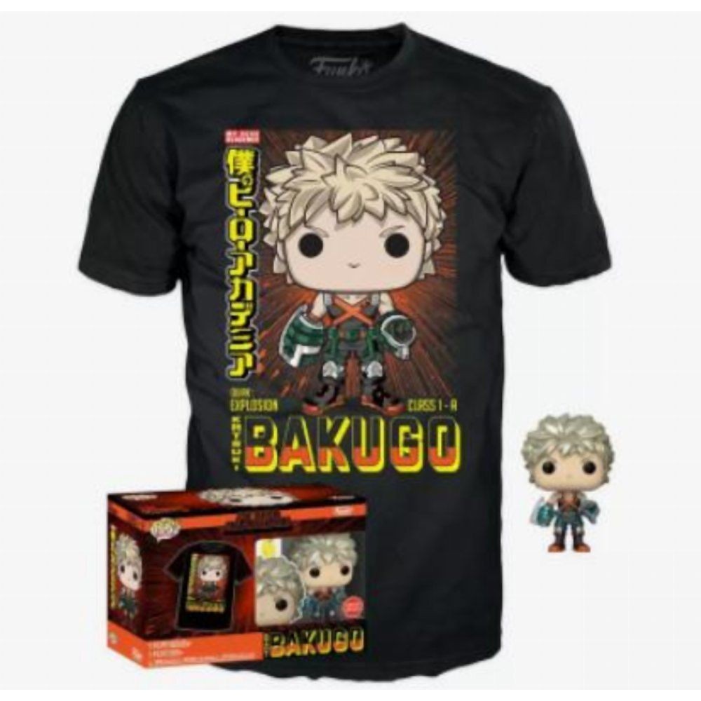 Funko Pop!  Tee (Adult): My Hero Academia - Katsuki Bakugo (Metallic) (Special Edition) Vinyl Figure  T-Shirt (XL)