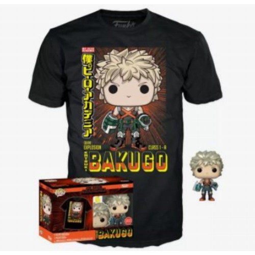 Funko Pop!  Tee (Adult): My Hero Academia - Katsuki Bakugo (Metallic) (Special Edition) Vinyl Figure  T-Shirt (XL)