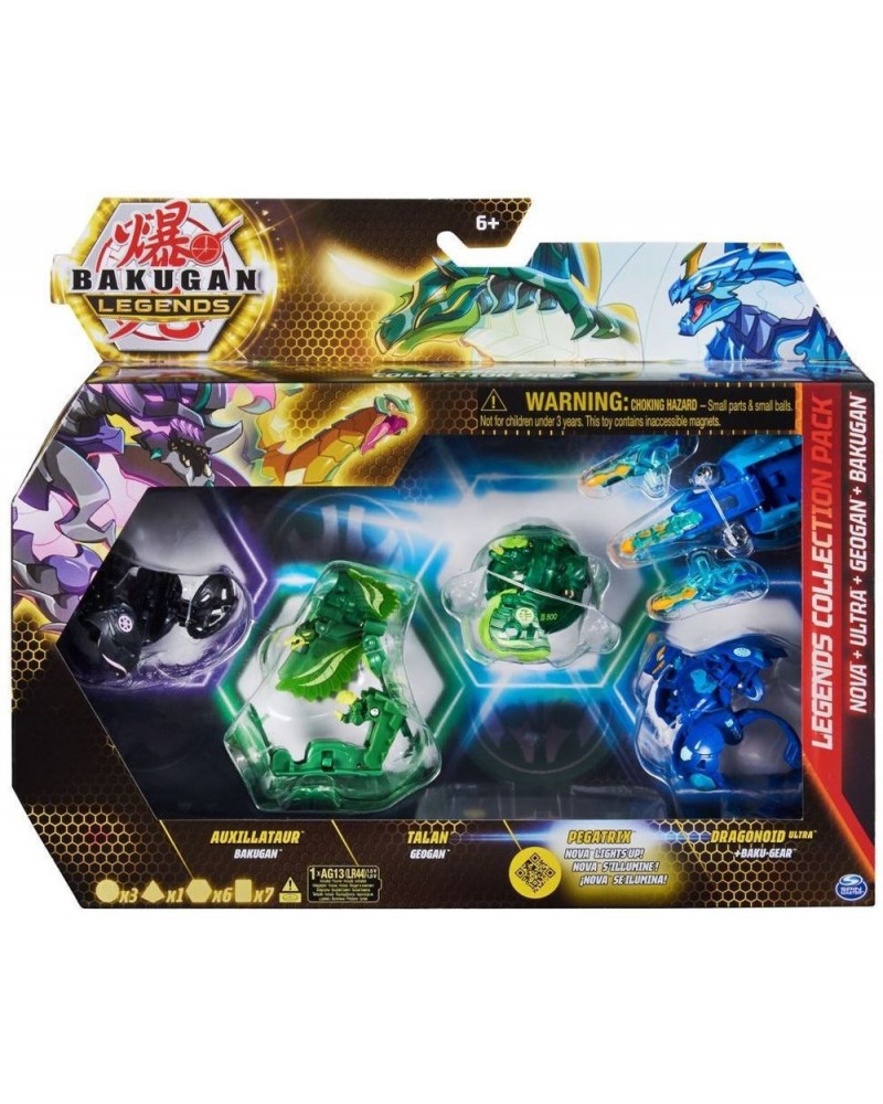 Spin Master Bakugan: Legends Collection Pack - Nova + Ultra + Geogan + Bakugan - Auxillataur/Talan/Pegatrix/Dragonoid Ultra (20140064)
