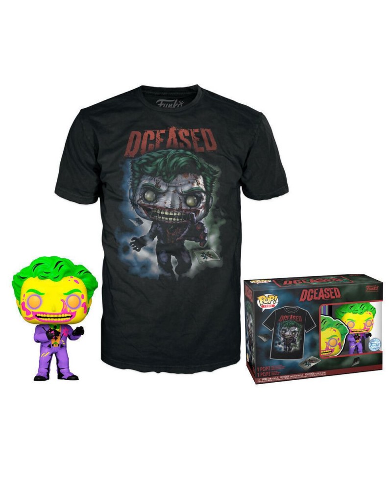Funko Pop!  Tee (Adult): Comic Cover DC - The Joker (Blacklight)  (Special Edition) Vinyl Figure  T-Shirt (L)