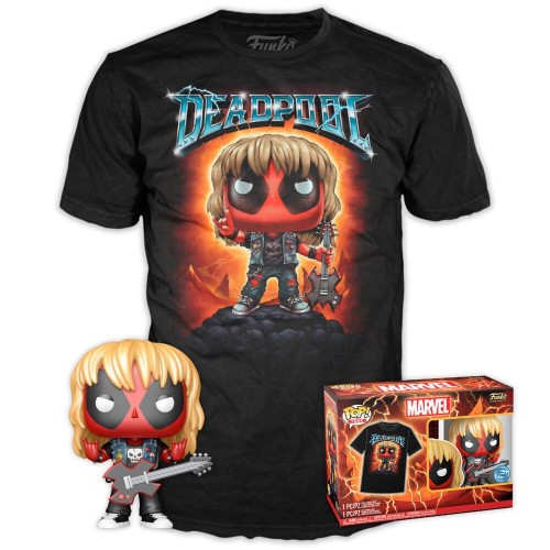 Funko Pop!  Tees (Adult): Deadpool - Heavy Metal Vinyl Figure  T-Shirt (M)