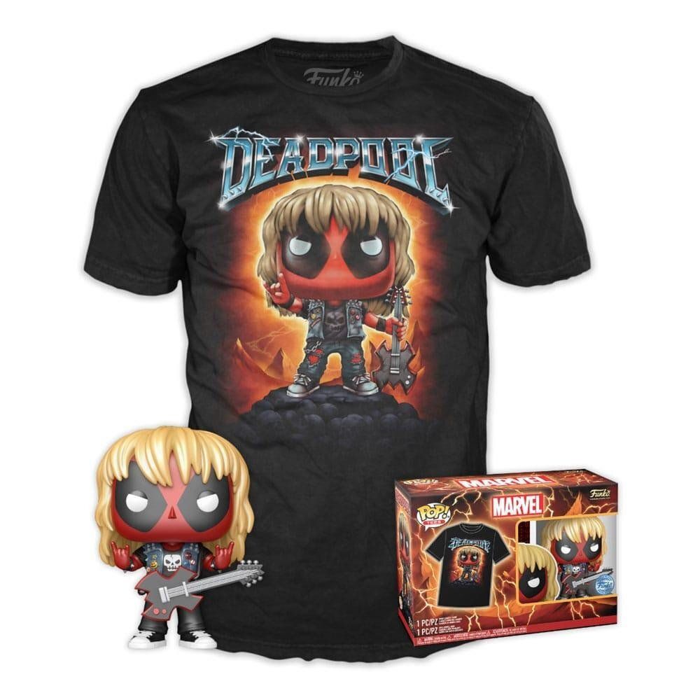 Funko Pop!  Tees (Adult): Deadpool - Heavy Metal Vinyl Figure  T-Shirt (L)