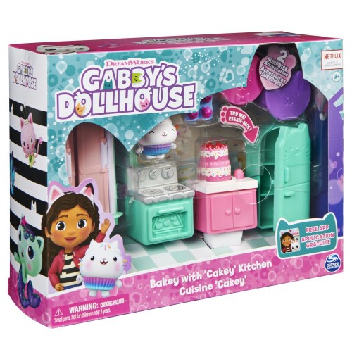 Spin Master Gabbys Dollhouse: Bakey with Cakey Kitchen Cuisine Cakey Deluxe Room Set (6062035)