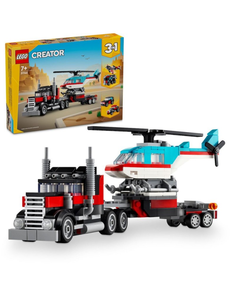 LEGO® Creator: Flatbed Truck with Helicopter Toy (31146)
