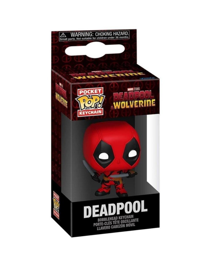 Funko Pocket Pop: Deadpool Wolverine - Deadpool Bobble Head Vinyl Figure Keychain