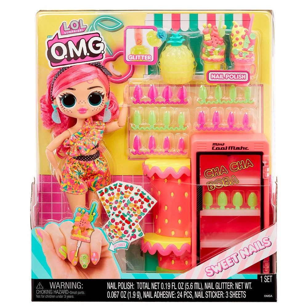 MGA L.O.L. Surprise!: O.M.G. Sweet Nails™ - Pinky Pops Fruit Shop Doll (503842-EUC)