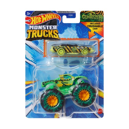 HOT WHEELS ΟΧΗΜΑ MONSTER TRUCKS ΜΕ ΑΥΤΟΚΙΝΗΤΑΚΙ GUNKSTER (HWN40)