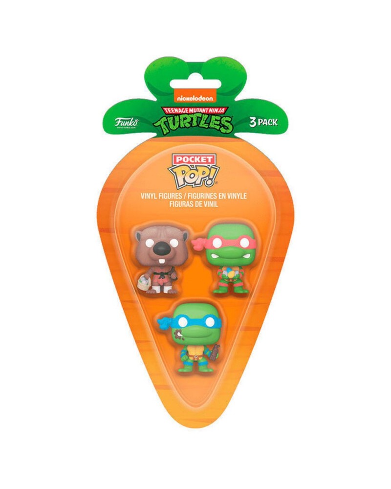 Funko 3-Pack Carrot Pocket Pop!: Teenage Mutant Ninja Turtles - Leonardo/Raphael/Splinter Vinyl Figures