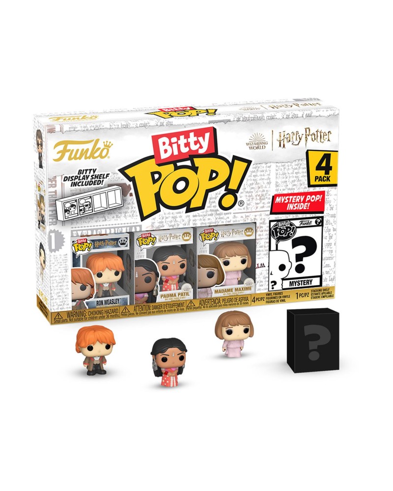 Funko Bitty Pop! 4-Pack: Harry Potter Goblet of Fire - Ron Weasley, Padma Patil, Madame Maxim, Mystery Pop! Vinyl Figures