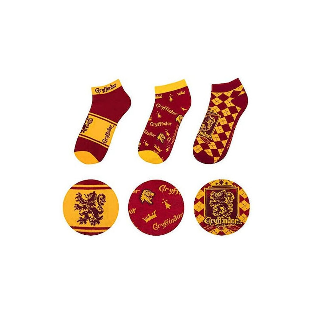 Cinereplicas Movies: Harry Potter - Gryffindor Socks (Ankle) (Set of 3) (CR1631)