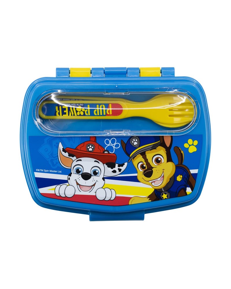 Stor: Paw Patrol Pup Power - Funny Sandwich Box With Cutlery (74609)