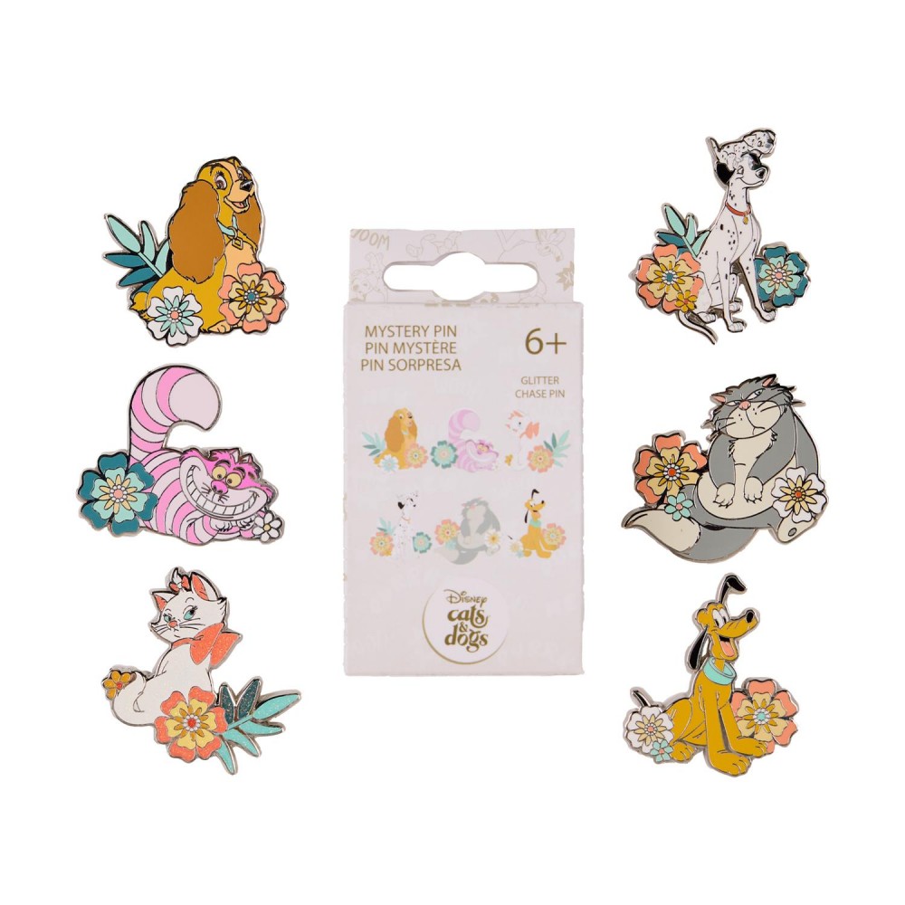 Loungefly Disney: Dogs And Cats Floral Mystery Pins (WDPN3800-EA)