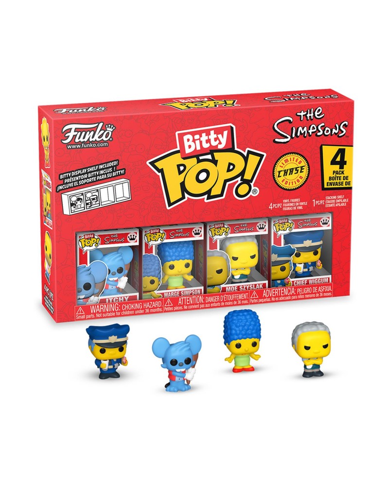 Funko Bitty Pop! 4-Pack: The Simpsons - Itchy, Marge Simpson, Moe Szyslak, Chief Wiggum Vinyl Figures