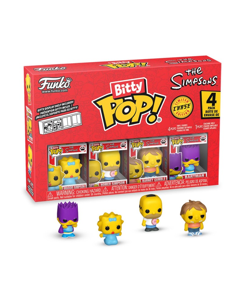Funko Bitty Pop! 4-Pack: The Simpsons - Maggie Simpson, Homer Simpson, Barney Gumble, Bartman Vinyl Figures