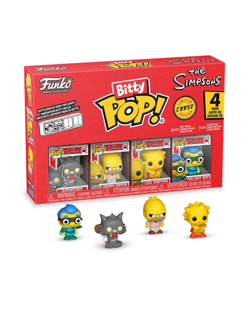 Funko Bitty Pop! 4-Pack: The Simpsons - Scratchy, Grampa Simpson, Lisa Simpson, Fallout Boy Vinyl Figures