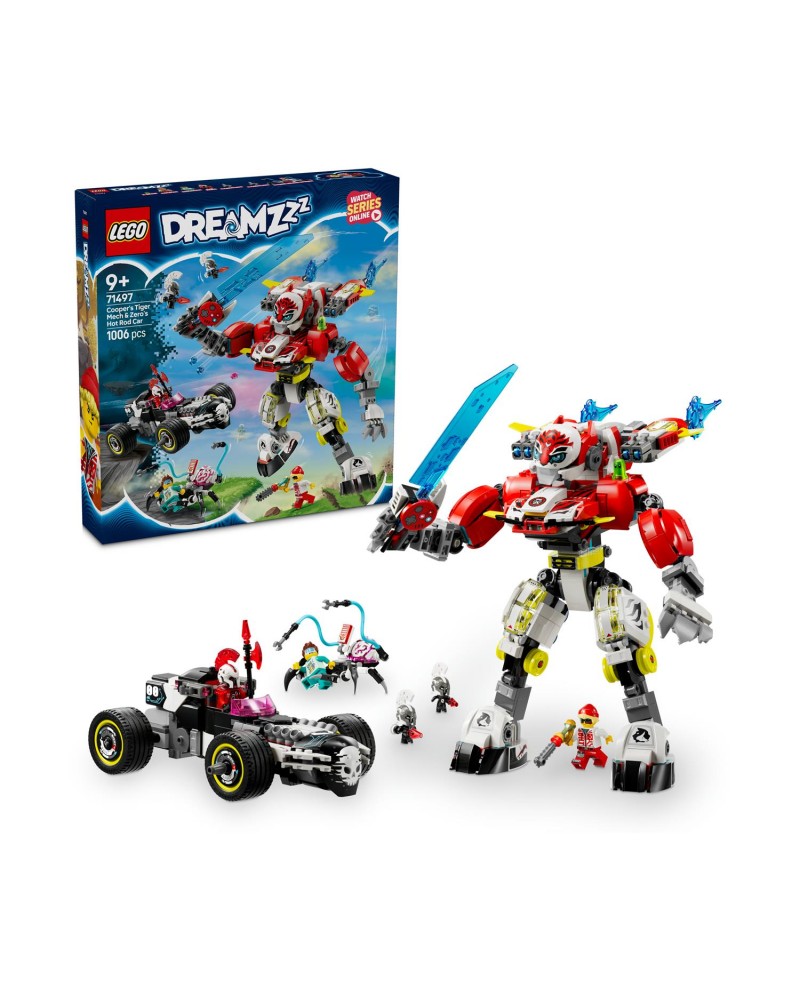 LEGO® DREAMZzz™: Cooper’s Tiger Mech &amp; Zero’s Hot Rod Car (71497)