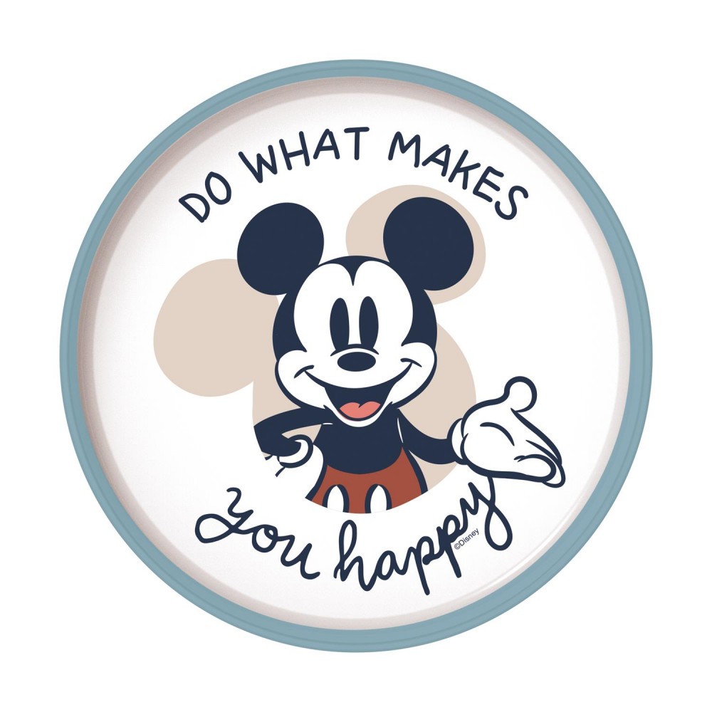 Stor: Mickey Mouse Full Of Smiles - Non Slip Bicolor Premium Plate  (10493)